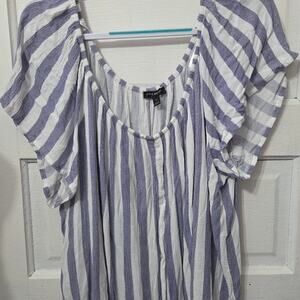 Lane Bryant short sleeve flowy shirt womens size 24 / 3XL